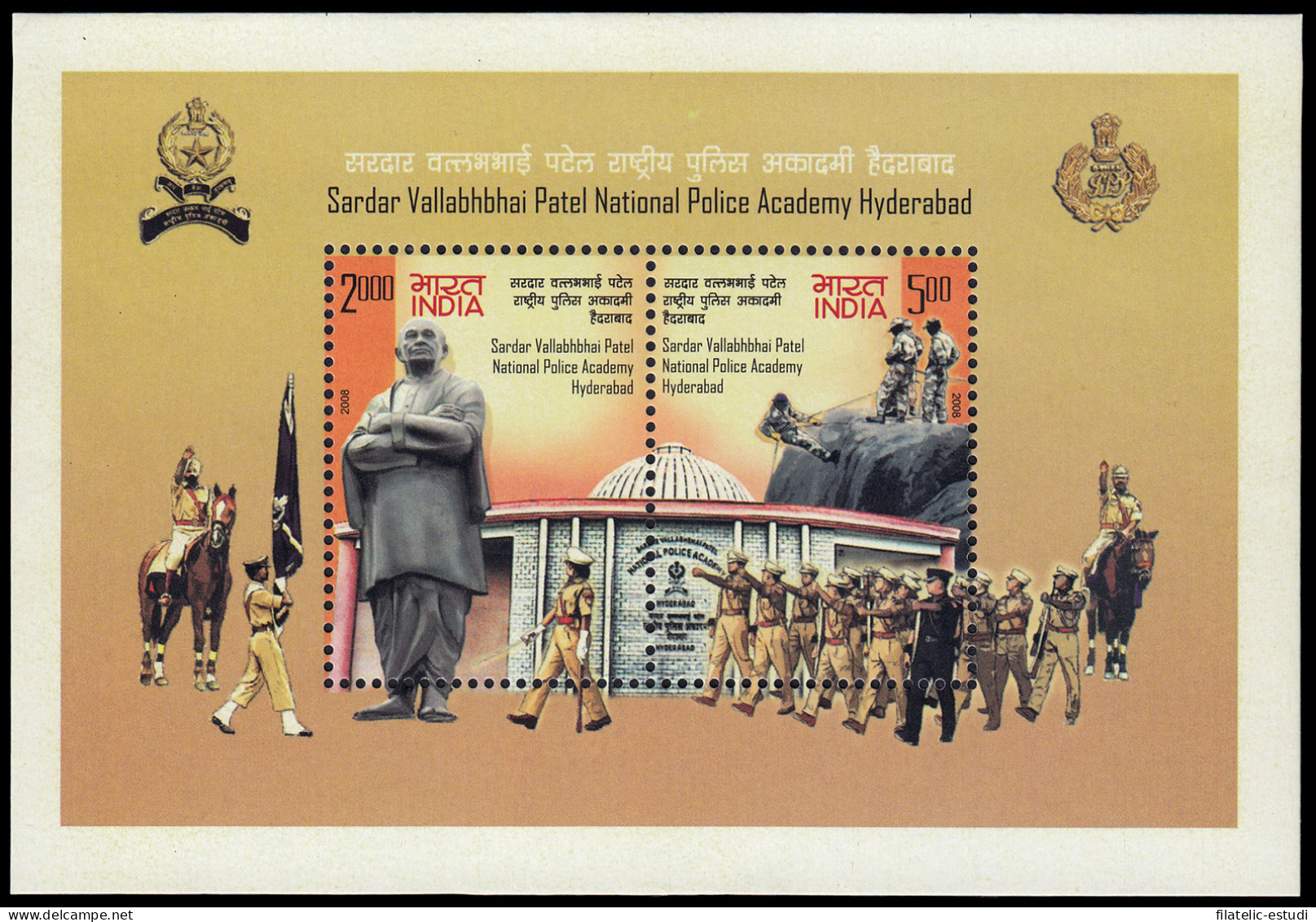 India HB 63 2008 60 Años De La Academia De Policía Nacional MNH - Sonstige & Ohne Zuordnung