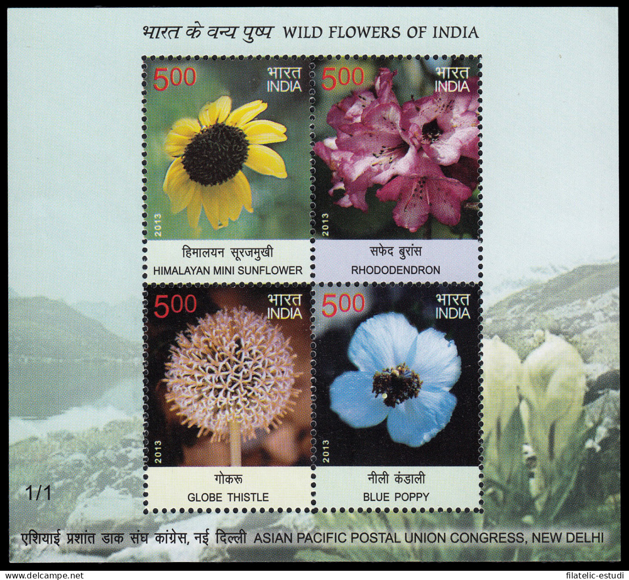 India HB 111 2013 Flores MNH - Autres & Non Classés