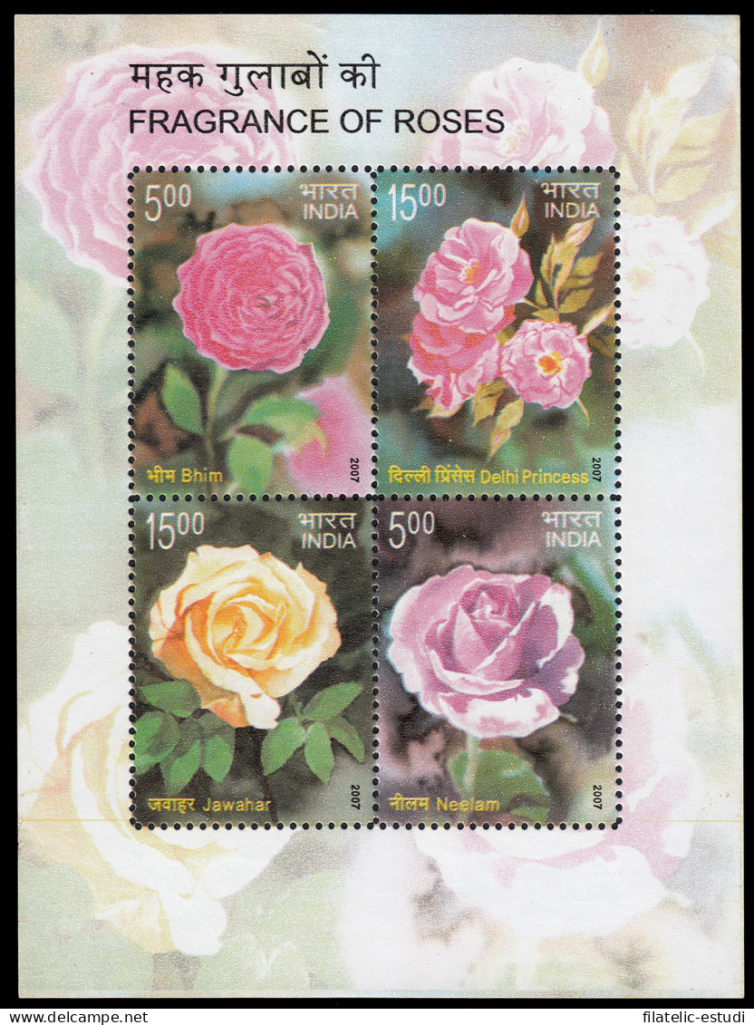 India HB 39 2007 Flores Fragancia De Rosas MNH - Otros & Sin Clasificación