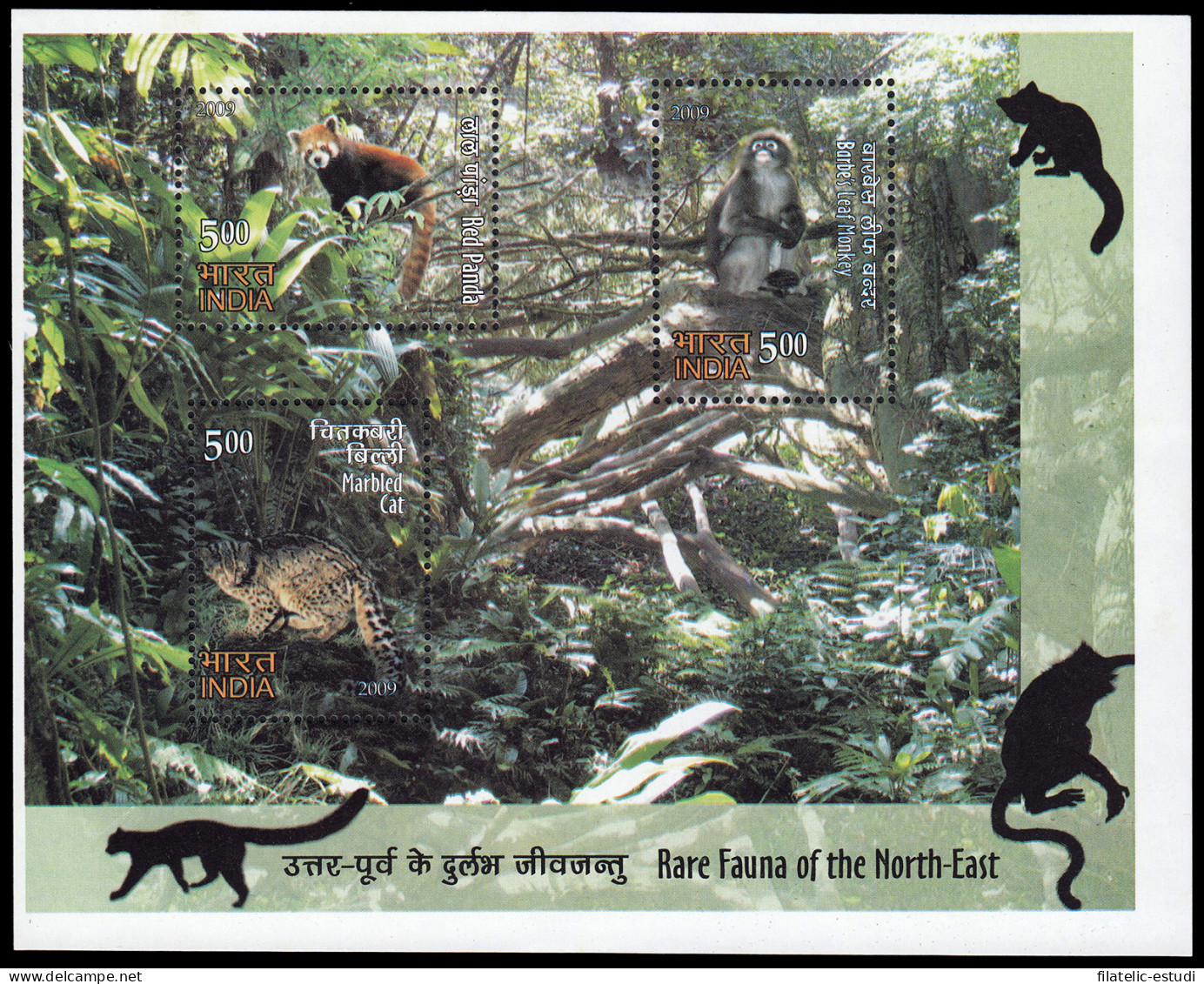 India HB 69A 2009 Fauna Salvaje Y Rara Del Noreste MNH - Autres & Non Classés