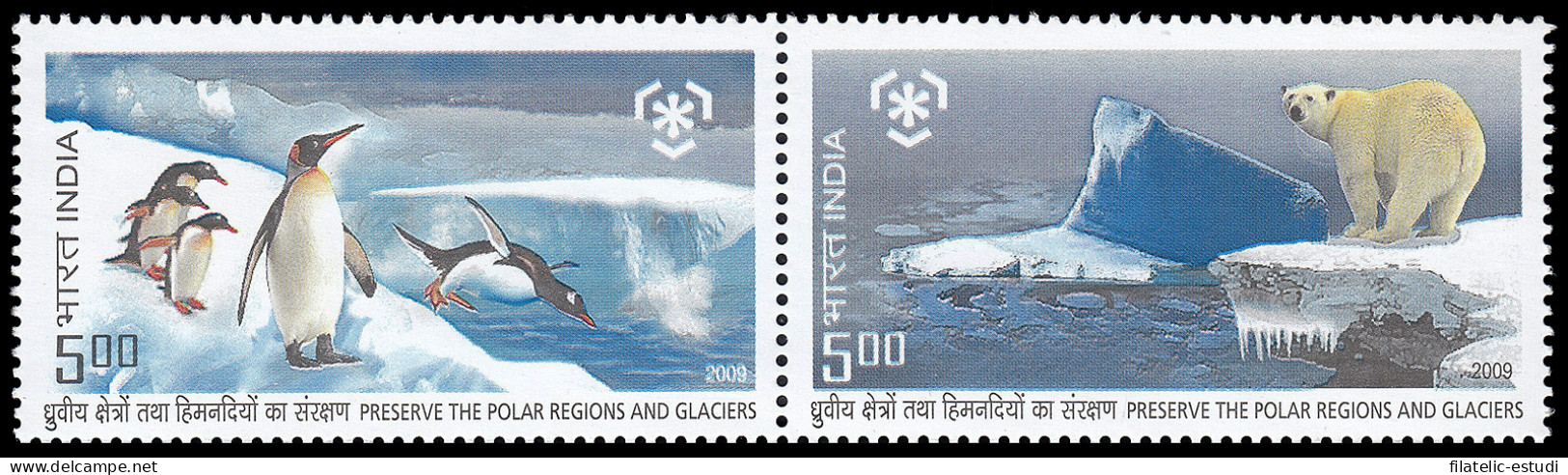 India 2214/15 2009 Protección De Las Regiones Polares Y Los Glaciares MNH - Autres & Non Classés