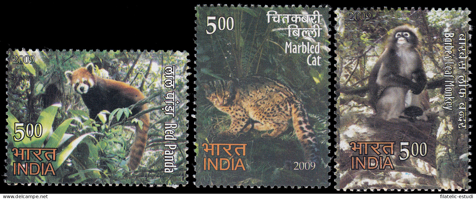 India 2169/71 2009 Fauna Salvaje Y Rara Del Noreste MNH - Autres & Non Classés