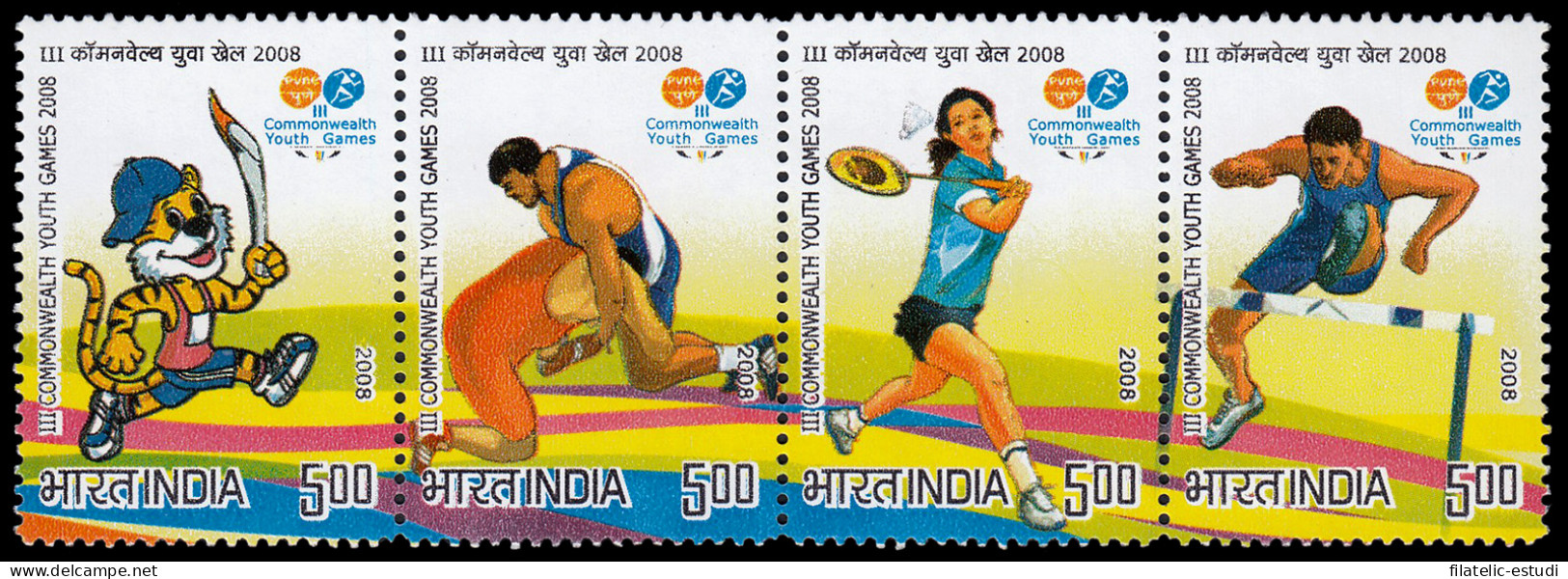 India 2060/63 2008 3 Juegos Juveniles De Commonwealth MNH - Other & Unclassified
