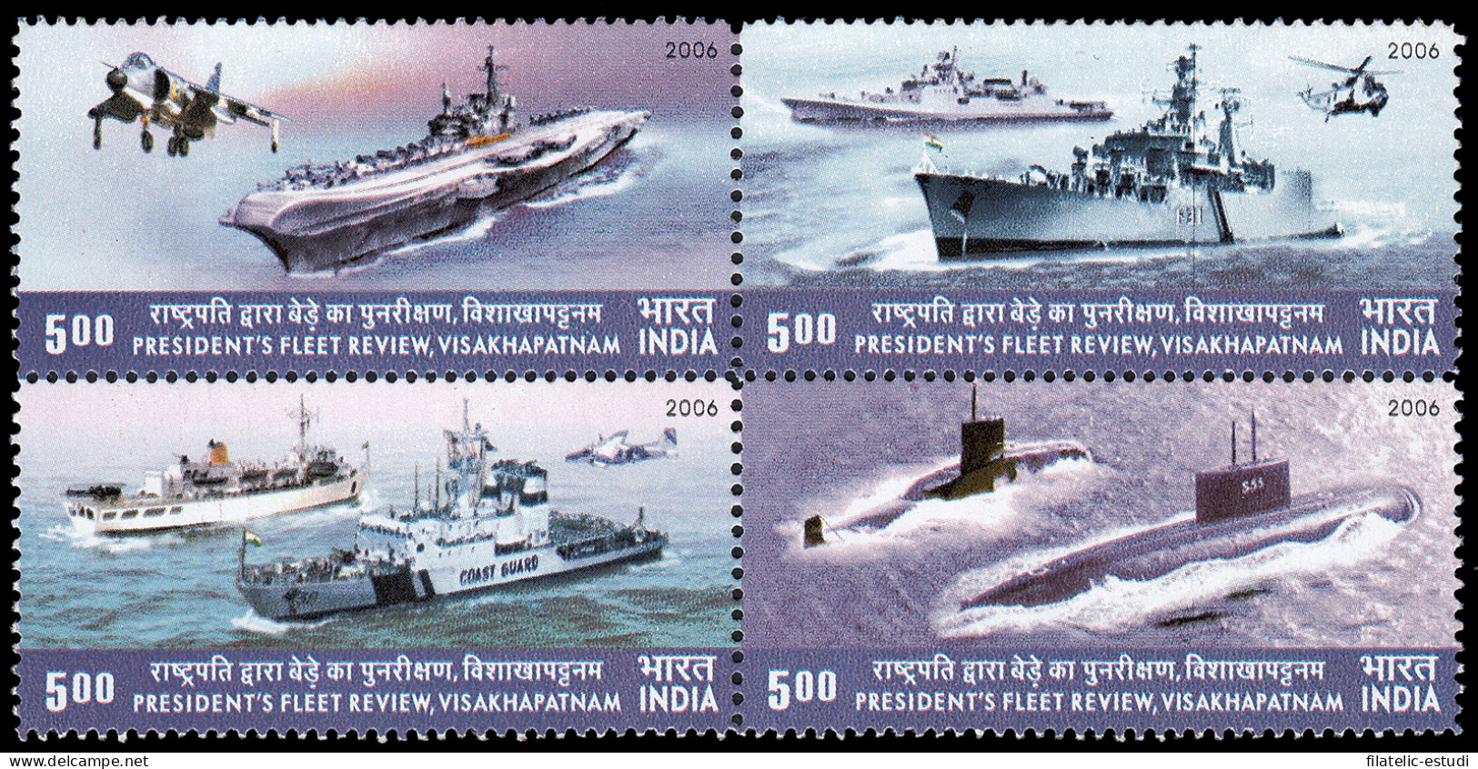 India 1889/92 2006 Revisión Presidencial De La Flota Naval India MNH - Sonstige & Ohne Zuordnung