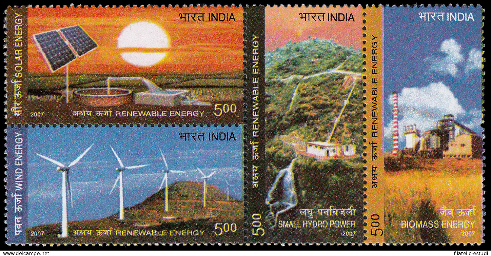 India 2005/08 2007 Energías Renovables MNH - Autres & Non Classés