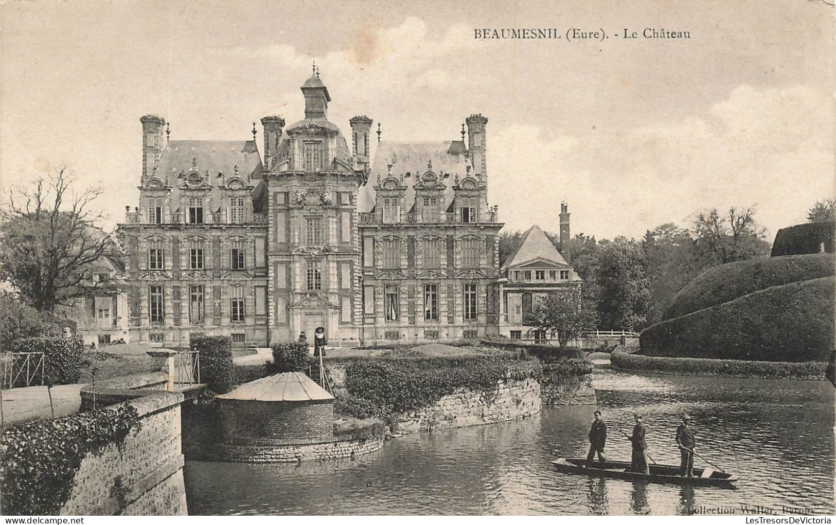 FRANCE - Beaumesnil - Le Château - Barque - Douves - Jardin - Carte Postale Ancienne - Beaumesnil