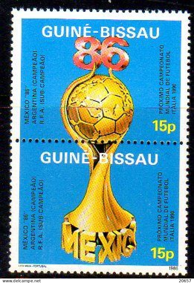 Guiné-Bissau 0393/94 Mondial Football Mexico 86 Surcharges Des Vainqueurs - 1986 – Mexico