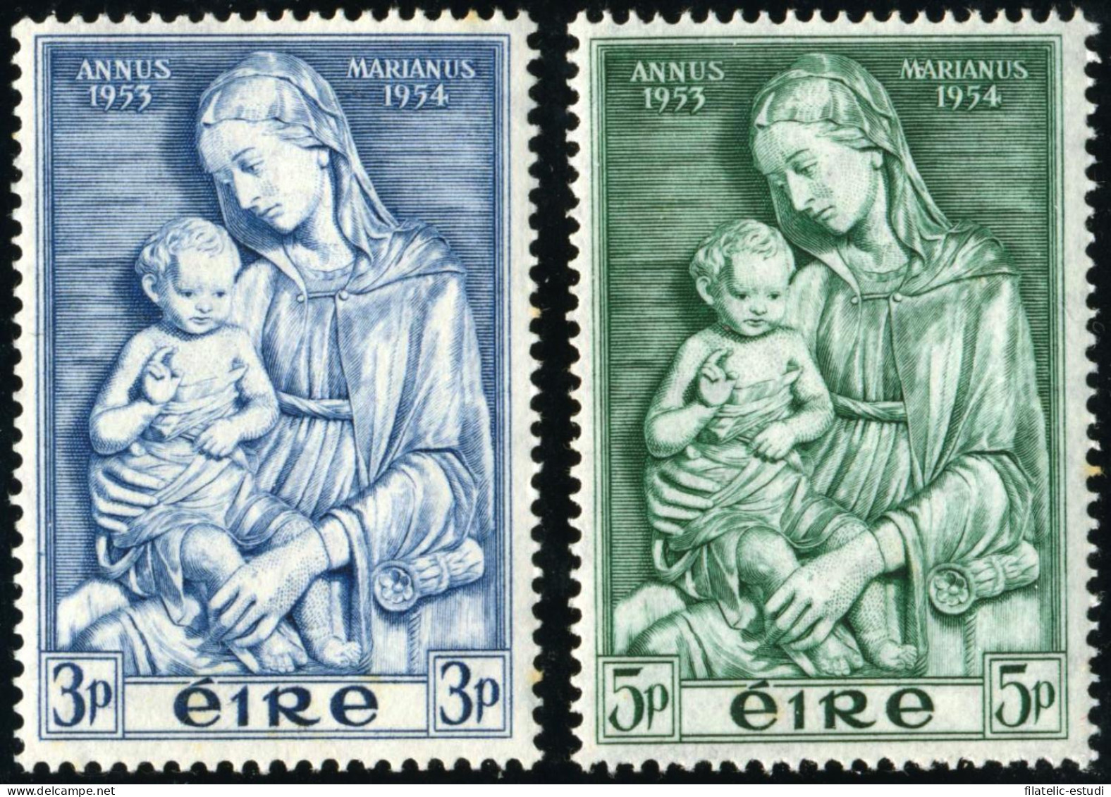 REL/S Irlanda Ireland  Nº 122/23  1954  Año Mariano-Virgen Y El Niño-fijasello - Andere & Zonder Classificatie