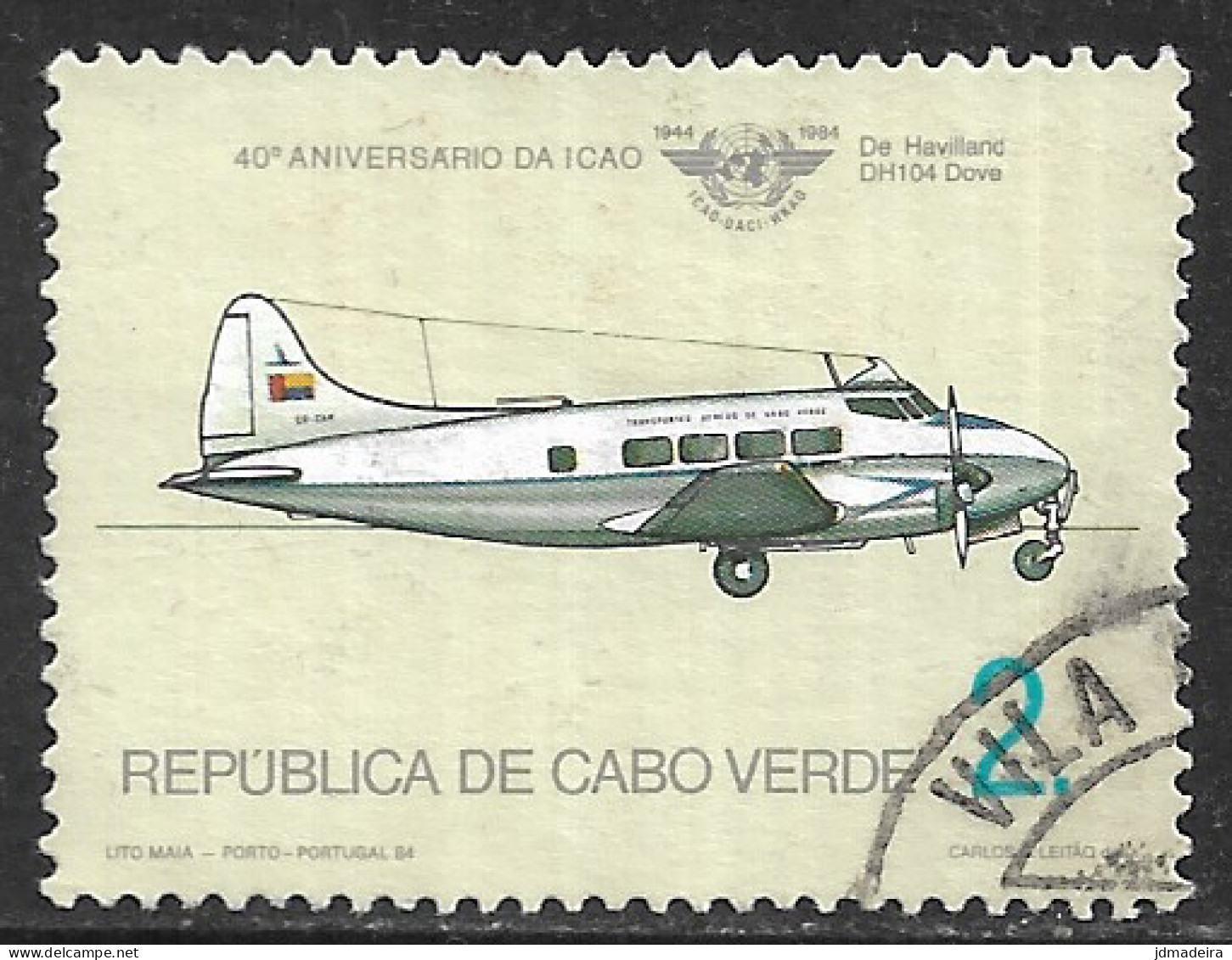 Cabo Verde – 1984 Civil Aviation Organization Anniversary 2. Used Stamp - Cape Verde