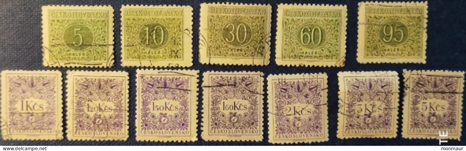 CECOSLOVACCHIA 1954 TIMBRE TAXE  DENT. 12 1/2 - Timbres-taxe