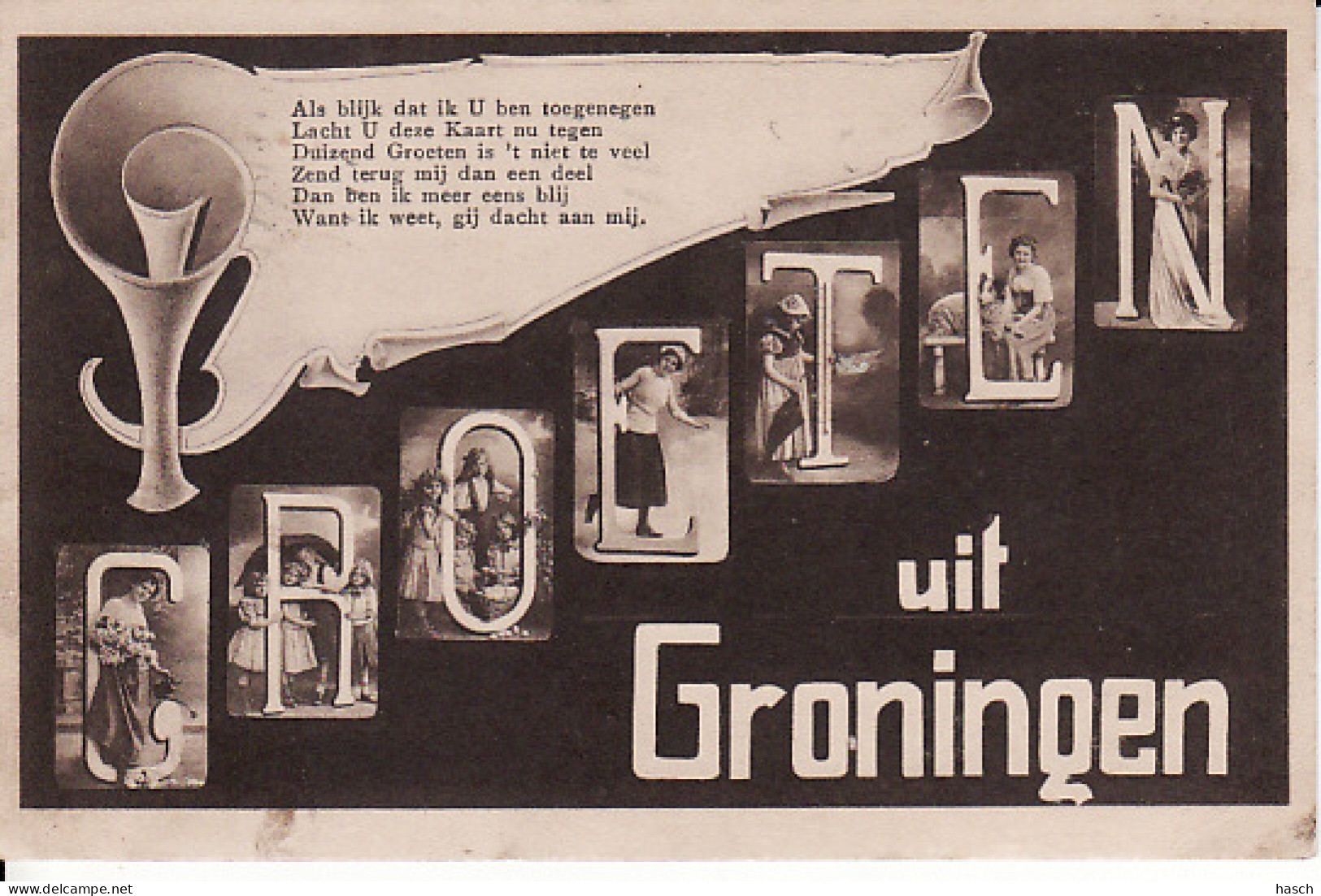 2747	95	Groningen, Groeten Uit 1919 (zie Hoeken) - Groningen