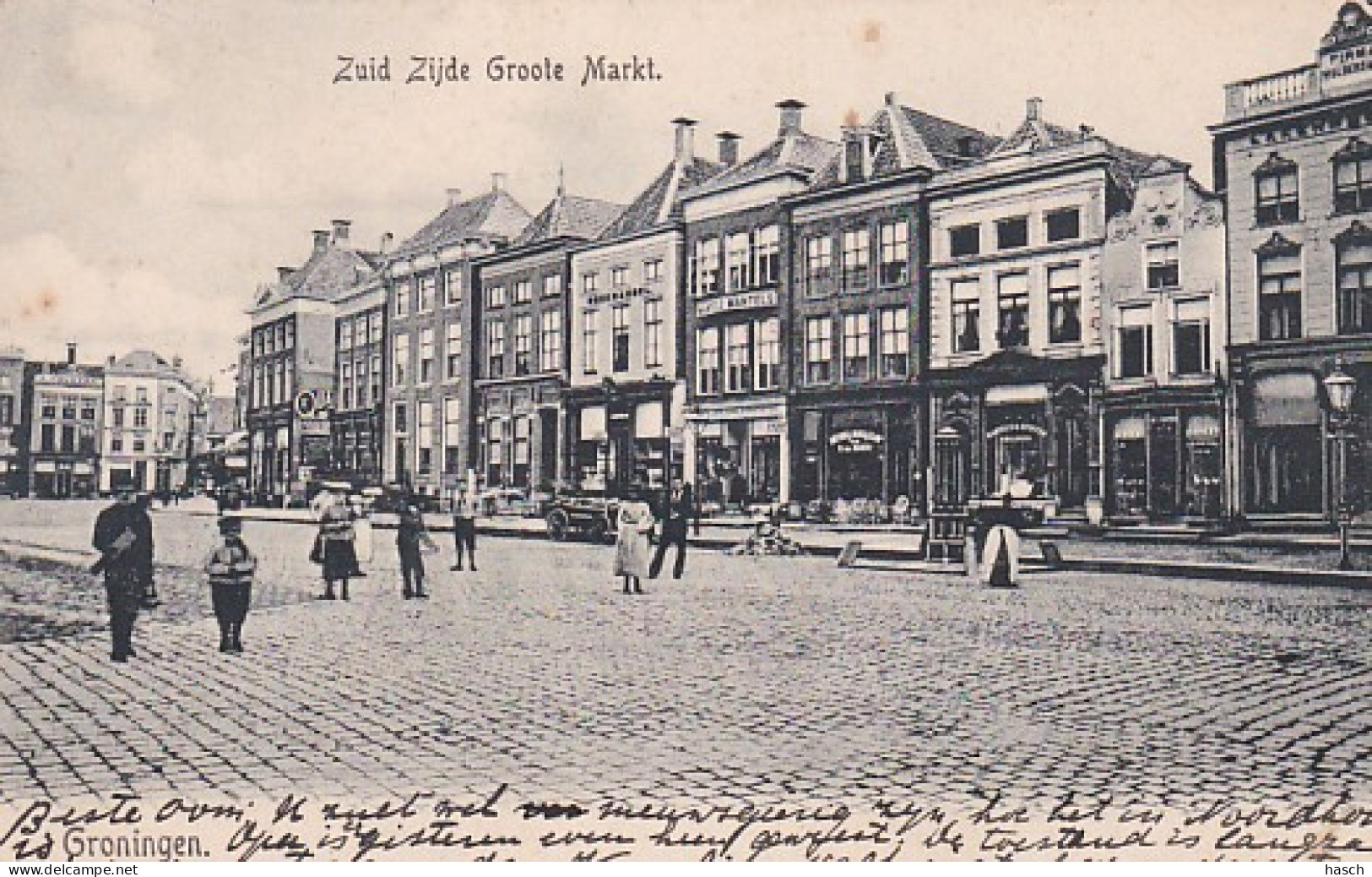 2747	120	Groningen, Zuid Zijde Groote Markt (poststempel 1904) (zie Hoeken) - Groningen