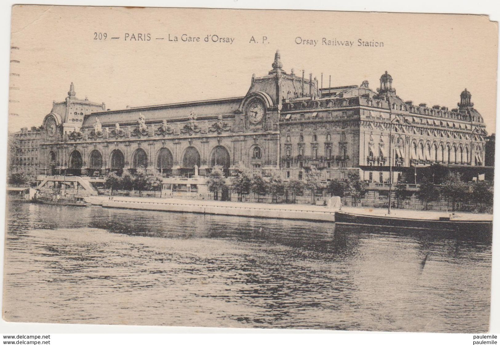 CPA  /  75  /  EM 257 /   PARIS   LA GARE D ORSAY ECRITE EN 1923 - Stazioni Senza Treni