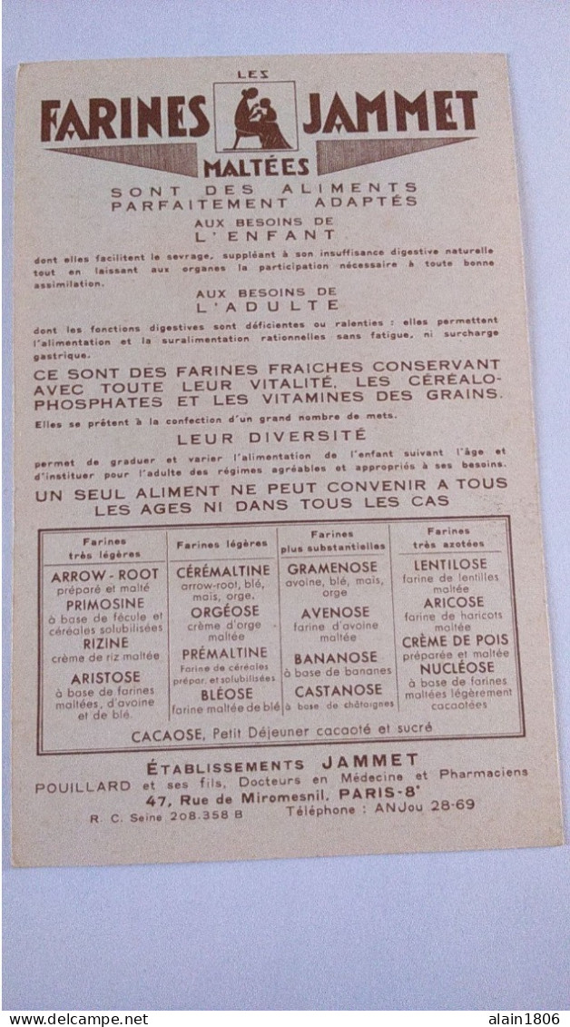 Carte Non Postale ( O10) Publiciaire  . LES FARINES JAMMET , Les  Provinces De France . LE DAUPHINE . Signée JEAN DROIT - Droit