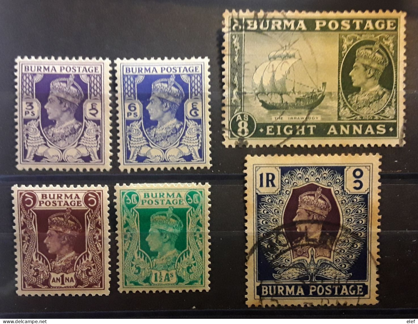 BURMA BIRMANIE 1938 - 1940 , King George VI,  6 Timbres Neufs */ O, Yvert 19,20,22,23,29,30,TB - Burma (...-1947)