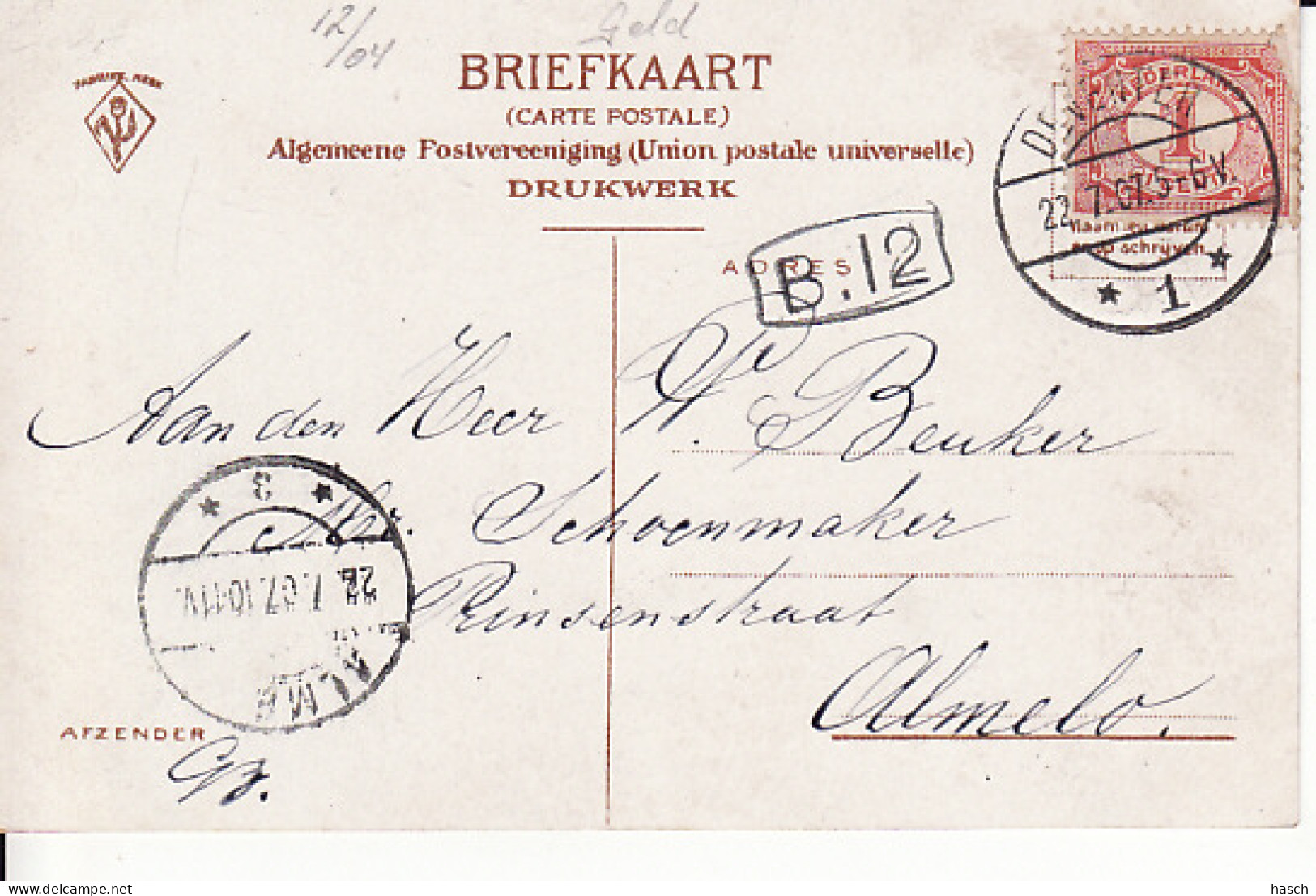 2769	204	Apeldoorn, Paschlaan Op Bordje Staat ,,Verboden Te Wielrijden’’ (poststempel 1907) - Apeldoorn