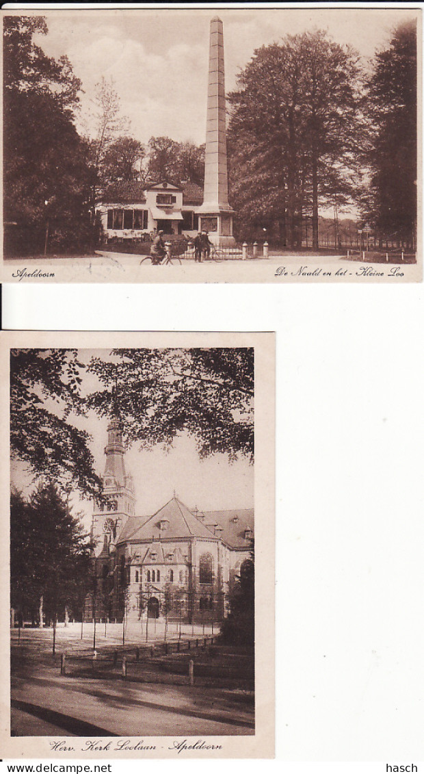 2769	207	Apeldoorn, De Naald En Het Kleine Loo – Herv. Kerk Loolaan 2 Kaarten (zie Hoeken) - Apeldoorn
