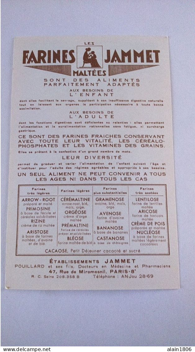 Carte Non Postale ( O10) Publiciaire  . LES FARINES JAMMET , Les  Provinces De France . L  ANGOUMOIS . Signée JEAN DROIT - Droit