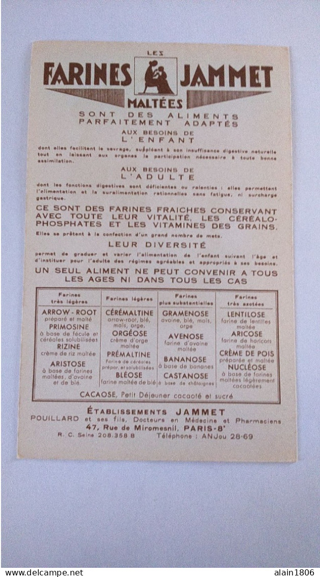 Carte Non Postale ( O10) Publiciaire  . LES FARINES JAMMET , Les  Provinces De France . LE BEARN. Signée JEAN DROIT - Droit