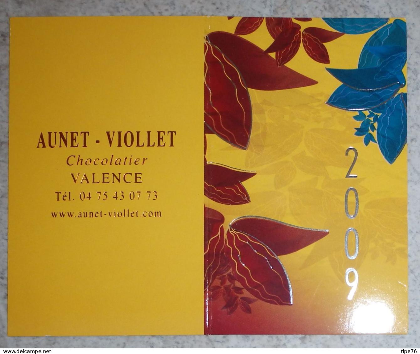 Petit Calendrier Poche 2009 Chocolat Chocolatier  Valence Drôme - Tamaño Pequeño : 2001-...