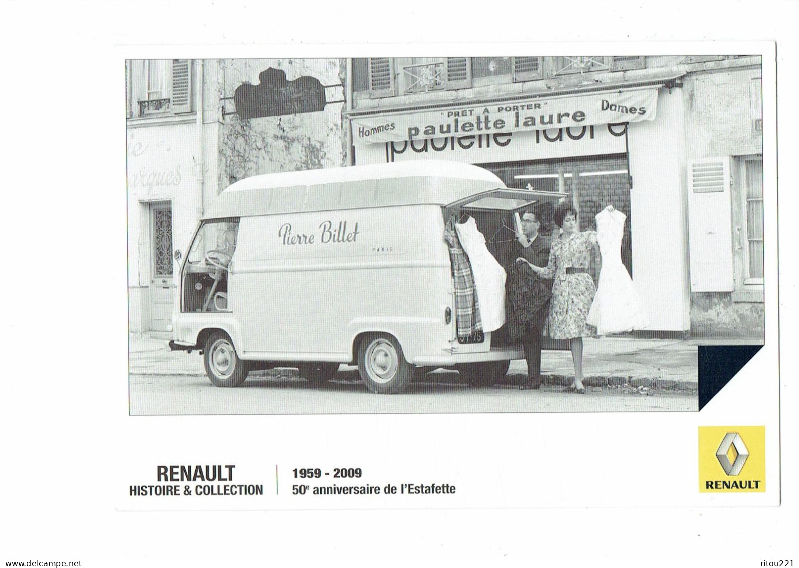 Cpm - Publicité RENAULT Camion Estafette PIERRE BILLET Paris - Magasin Prêt à Porter PAULETTE LAURE - 2009 - Transporter & LKW