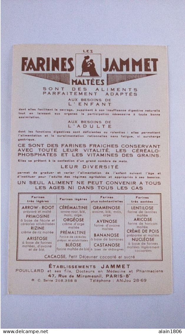 Carte Non Postale ( O10) Publiciaire  . LES FARINES JAMMET , Les  Provinces De France . LA  BRETAGNE. Signée JEAN DROIT - Droit