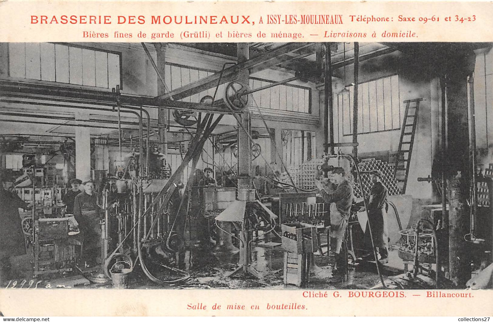 92-ISSY-LES-MOULINEAUX- BRASSERIE DES MOULINEAUX, SALLE DE MISE EN BOUTEILLES - Issy Les Moulineaux