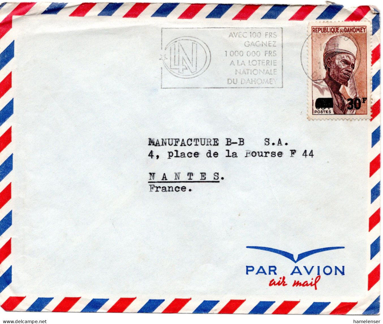 62646 - Dahomey - 1968 - 30F/55F Einheimischer EF A LpBf COTONOU - ... -> Frankreich - Bénin – Dahomey (1960-...)