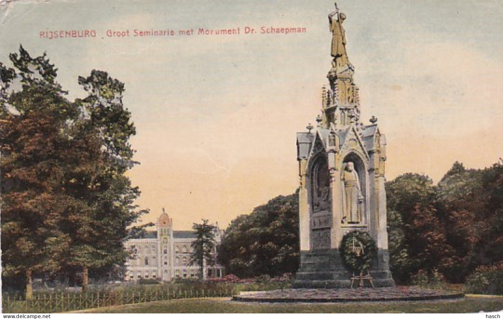 2775	52	Rijsenburg, Groot Seminarie Met Monument Dr. Schaepman (zie Hoeken En Achterkant) - Driebergen – Rijsenburg