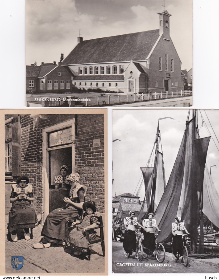 2775	196	Spakenburg, Groeten Uit – Sing Staot Over De Ongerdeur, De Deeres Kaoken – Maranathakerk (zie Achterkant) 3 Kaa - Spakenburg