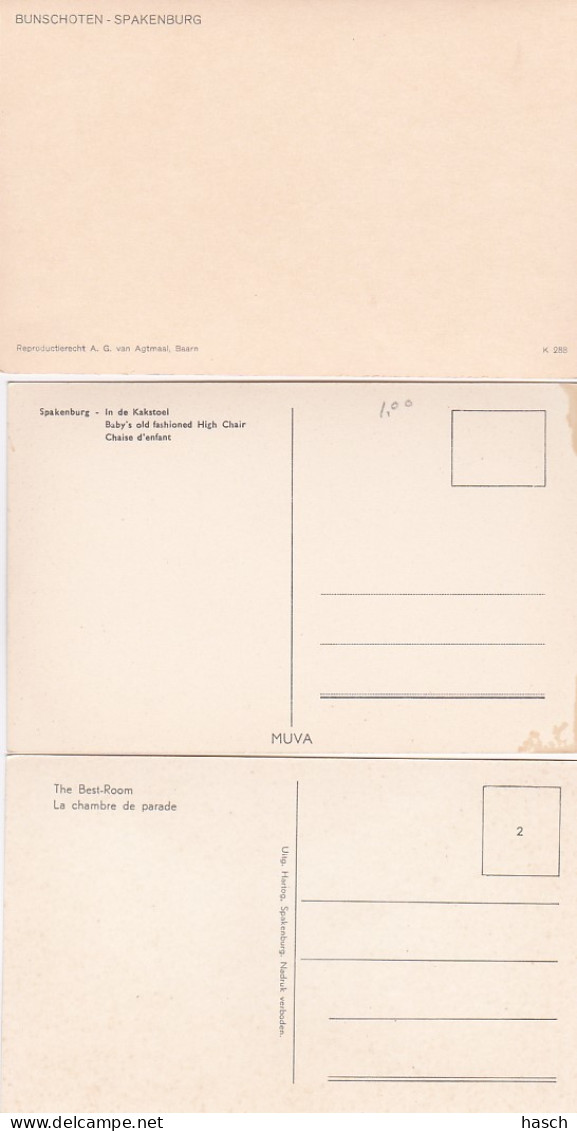 2775	201	Spakenburg, In De Pronkkamer – In De Kakstoel – Bunschoten Spakenburg (3 Kaarten) - Spakenburg