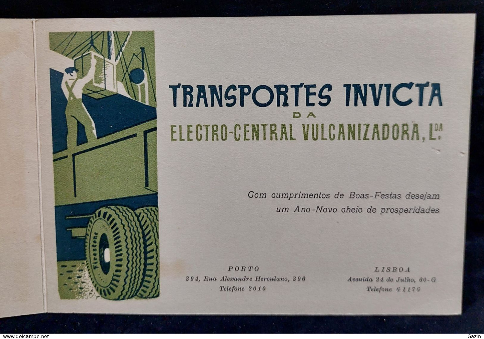 C6/11 - Cartão Boas Festas 1946/47 * Transportes Invicta * Portugal * Publicidade * Convite - Portogallo