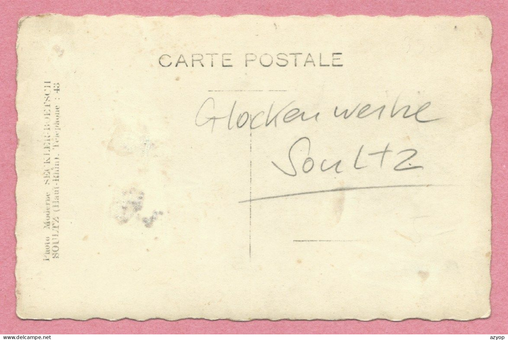 68 - SULZ - SOULTZ - Carte Photo - Baptême Des Cloches - Glocken - Soultz