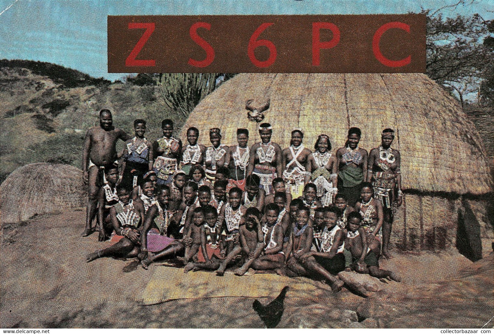 Happy Zulu Group Ethnic Postcard South Africa Ca 1960 Nude QSL - Afrique