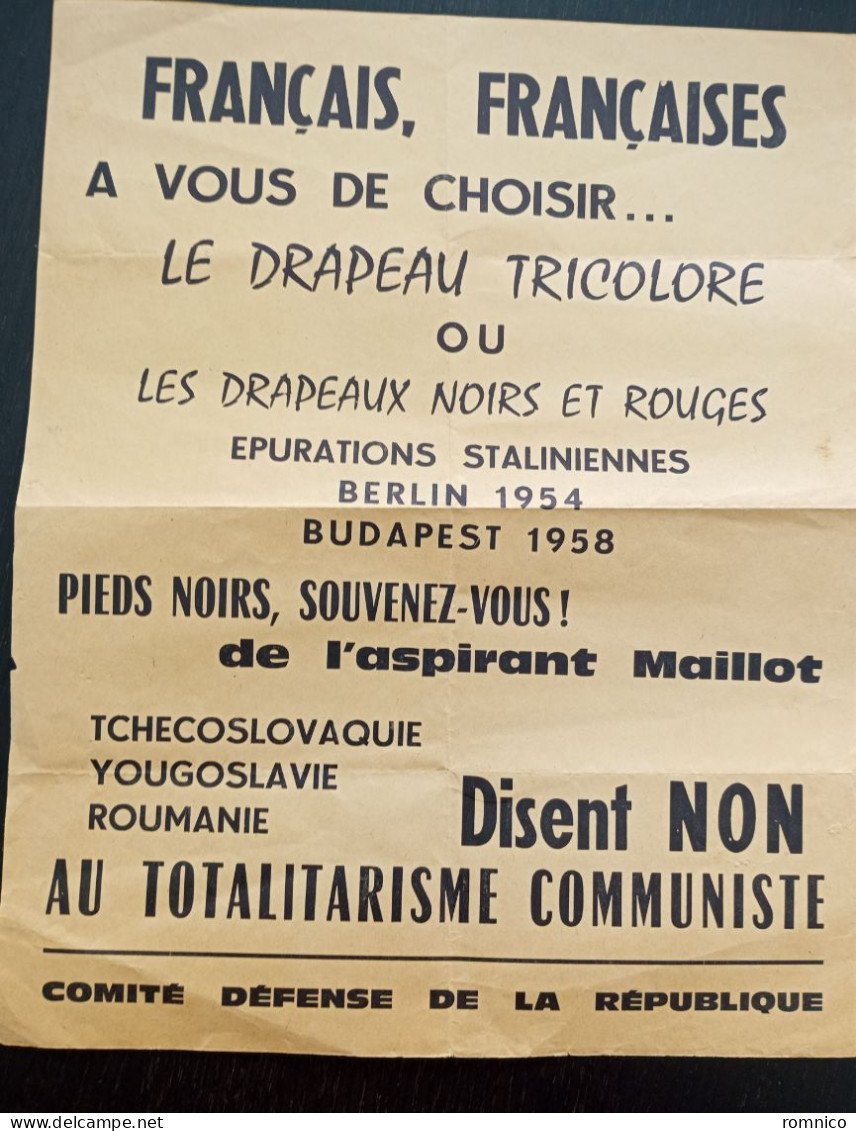 Petite Affiche Politique 1958 A Voir - Affiches