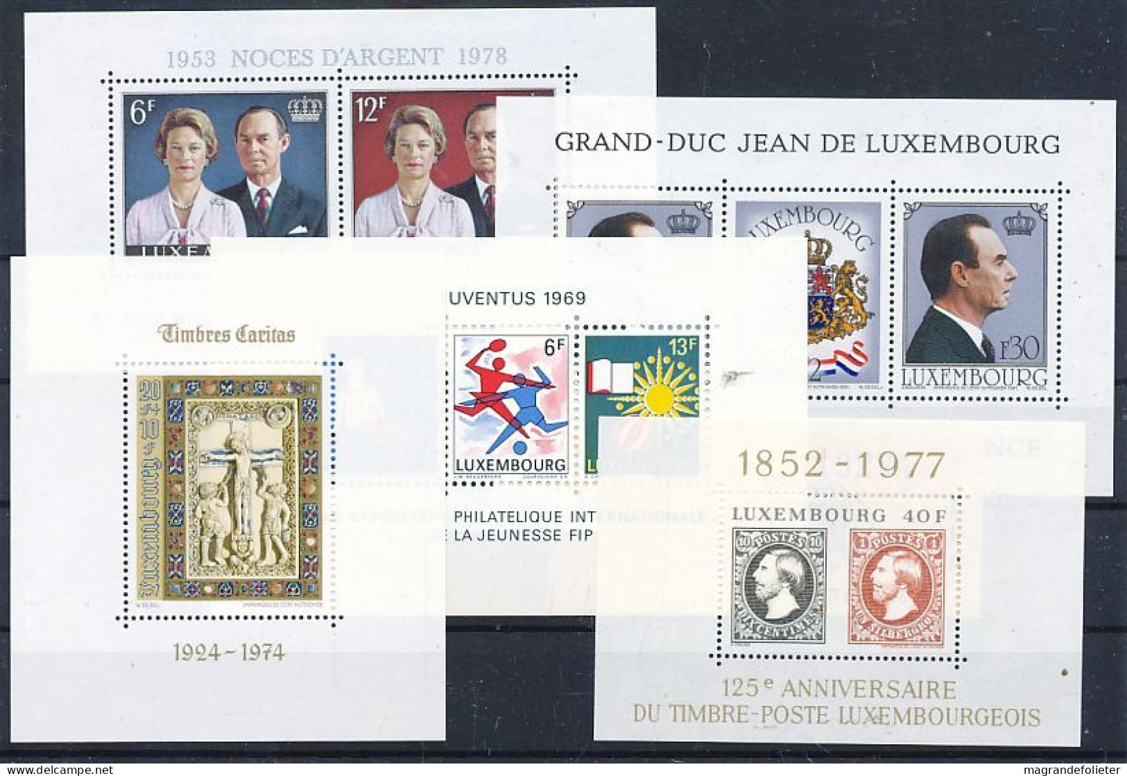 TIMBRE STAMP ZEGEL LUXEMBOURG LOT 5 BLOC  TOUS XX - Blocks & Sheetlets & Panes