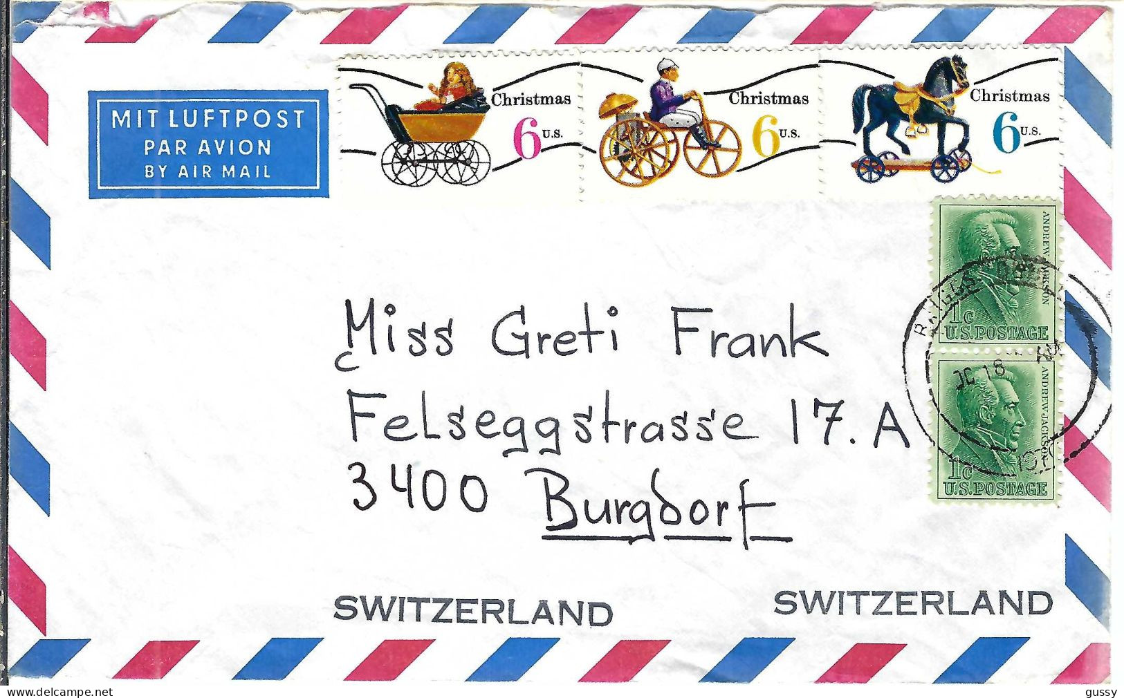 ETATS UNIS Ca.1959: LSC P.A. Pour Burgdorf (Suisse) - 3c. 1961-... Covers