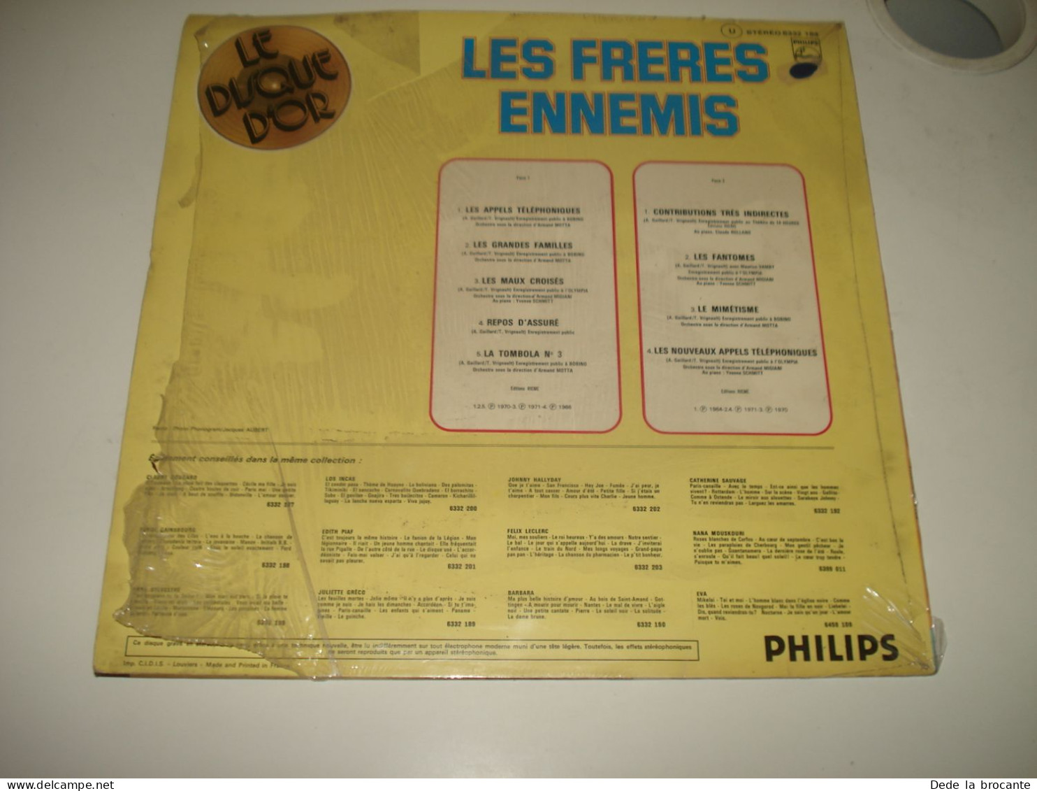 B14 / Compilation Les Frères Ennemis - LP - Philips – 6332 194 - Fr 1971  M/EX - Country En Folk