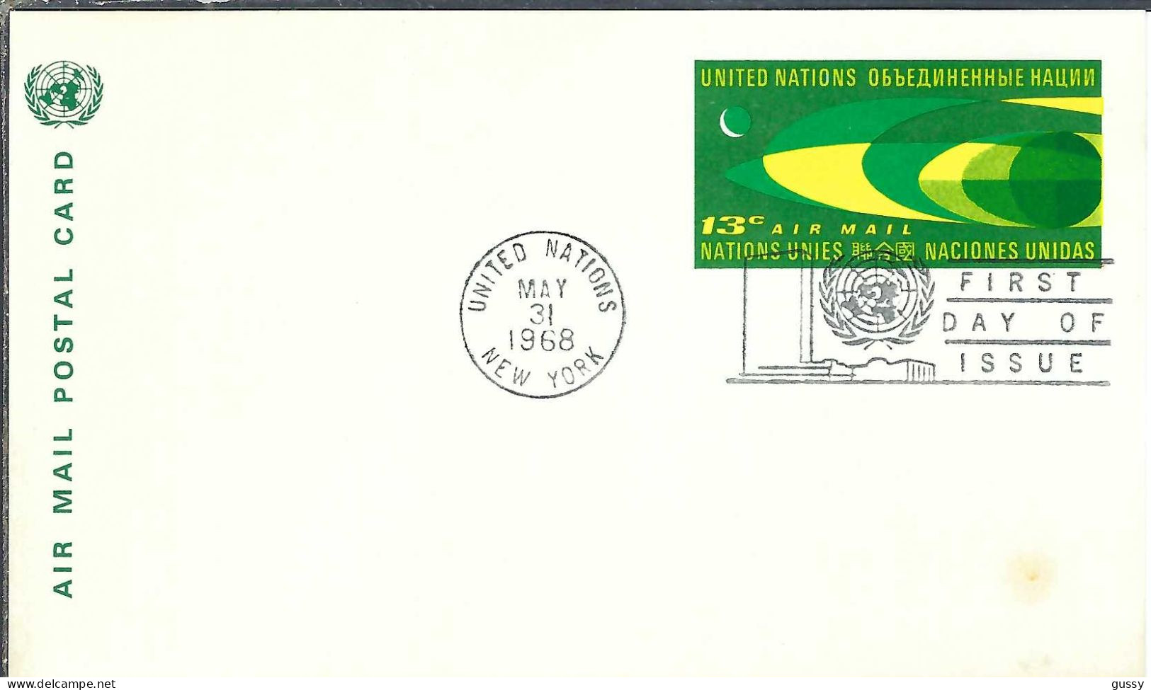 NATIONS UNIES N.Y. Ca.1968: FDC - Storia Postale