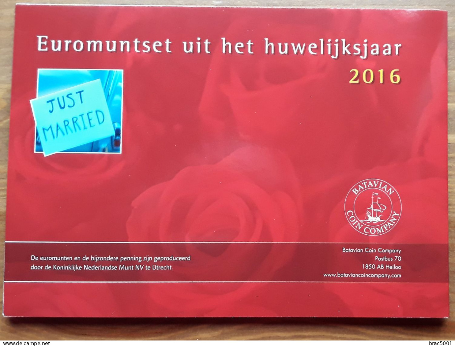 Nederland Pays-Bas - Set Mariage 2016 Huwelijksset - BU - Met Trouwpenning / Avec Médaille Gravable - Nederland
