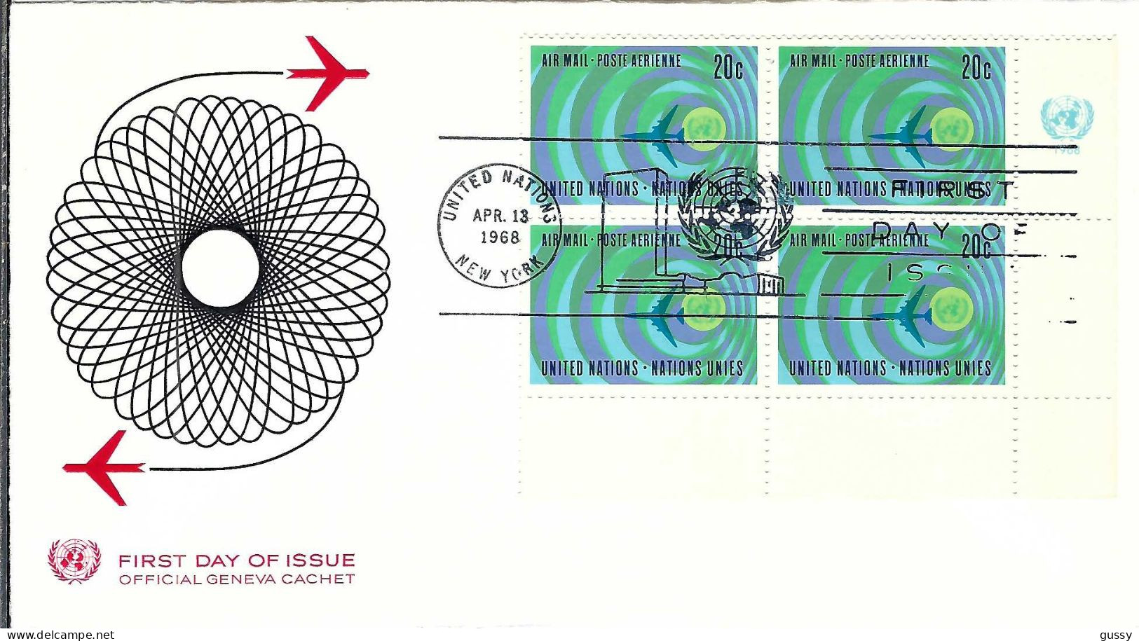 NATIONS UNIES N.Y. Ca.1968: FDC - Lettres & Documents