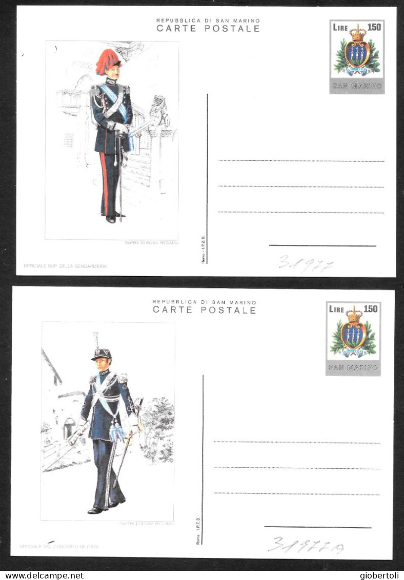 San Marino/Saint Marin: Set Completo "uniformi Militari", Complete Set "military Uniforms", Ensemble Complet "uniforme - Postal Stationery