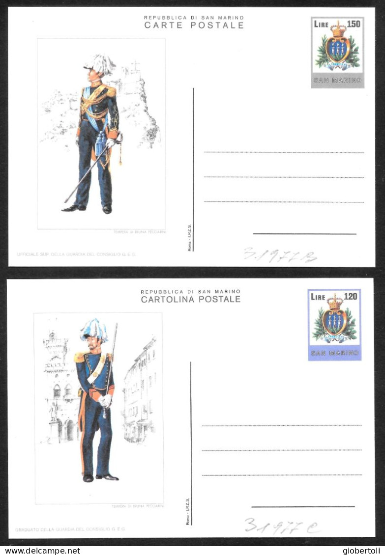 San Marino/Saint Marin: Set Completo "uniformi Militari", Complete Set "military Uniforms", Ensemble Complet "uniforme - Postal Stationery