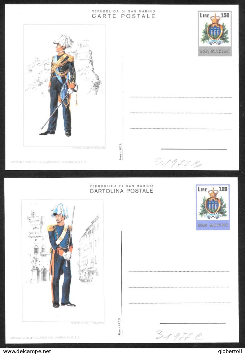 San Marino/Saint Marin: Set Completo "uniformi Militari", Complete Set "military Uniforms", Ensemble Complet "uniforme - Entiers Postaux