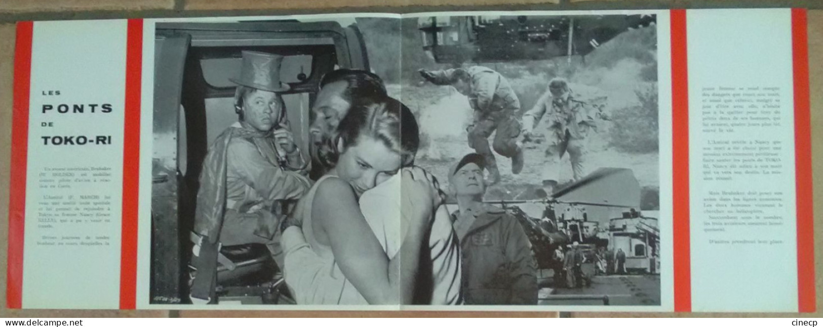 SYNOPSIS Publicitaire 2 Pages FILM LES PONTS DE TOKO-RI GRACE KELLY HOLDEN TBE 1954 Ressorti DESSIN BELINSKY - Publicité Cinématographique