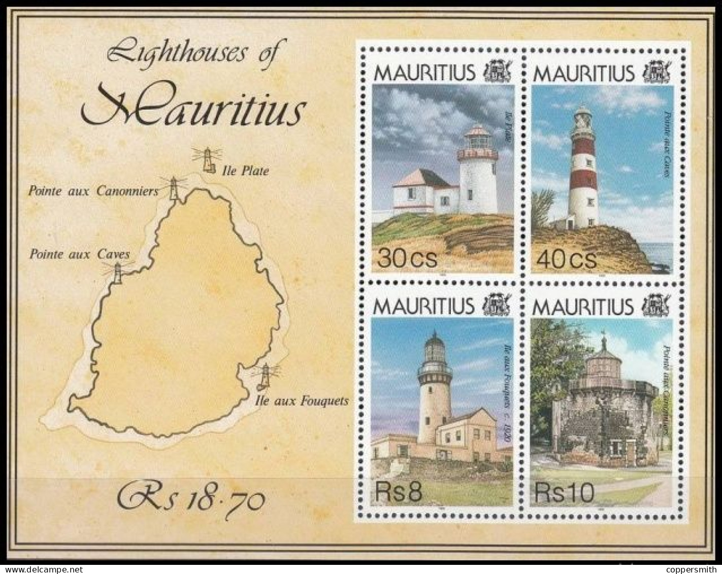 (021) Mauritius / Maurice / 1995 / Lighthouses Sheet / Bf / Bloc Phares / Leuchttürme  ** / Mnh  Michel BL 17 - Mauricio (1968-...)