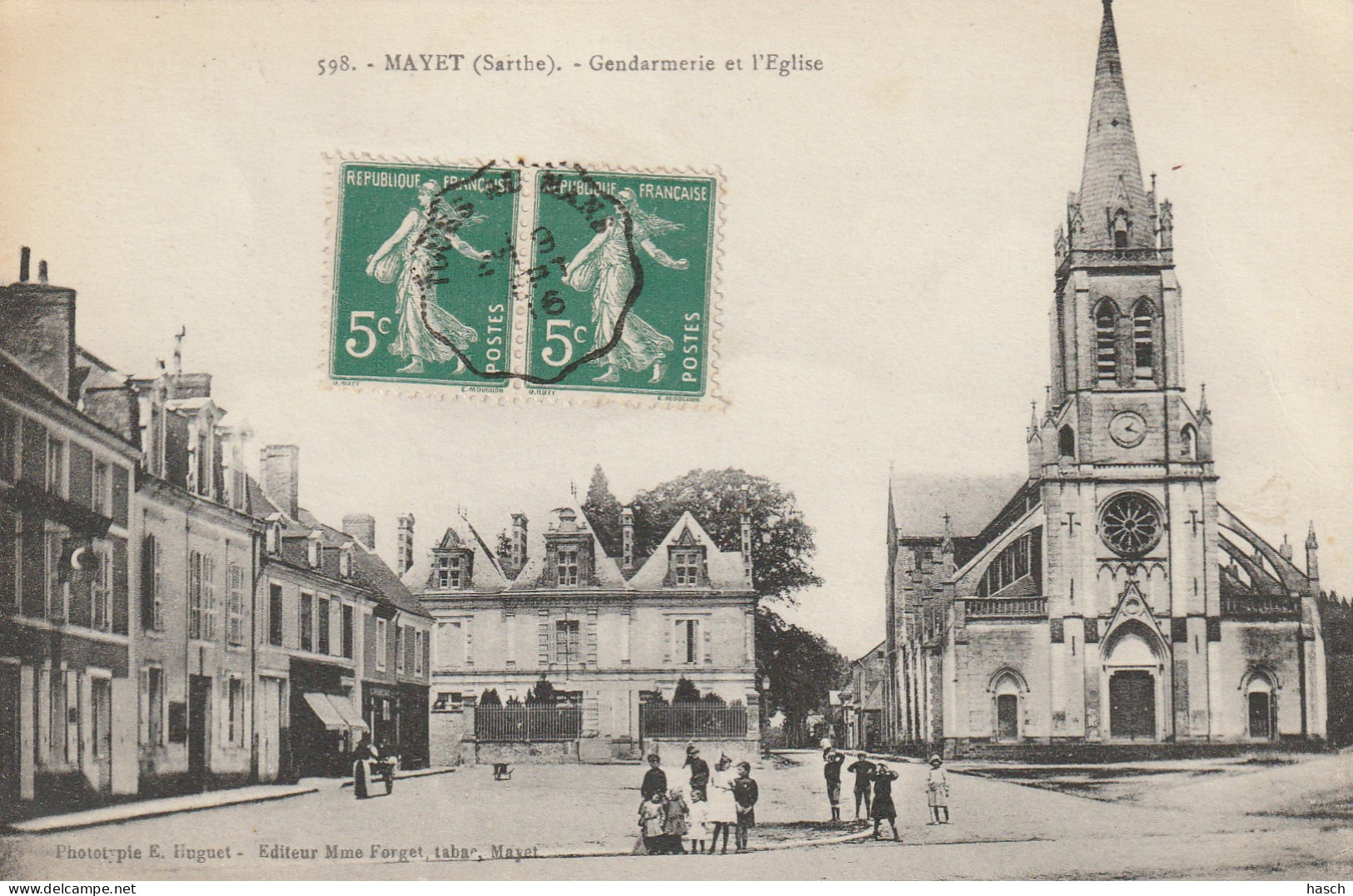 4928 215 Mayet, Gendarmerie Et L'Eglise. 1916.  - Mayet