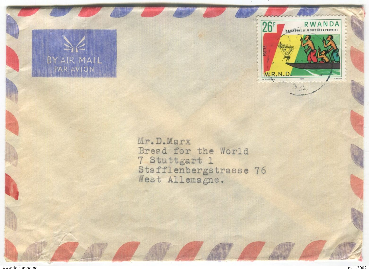 Cover Rwanda 1979 Boat MRND Party - Lettres & Documents