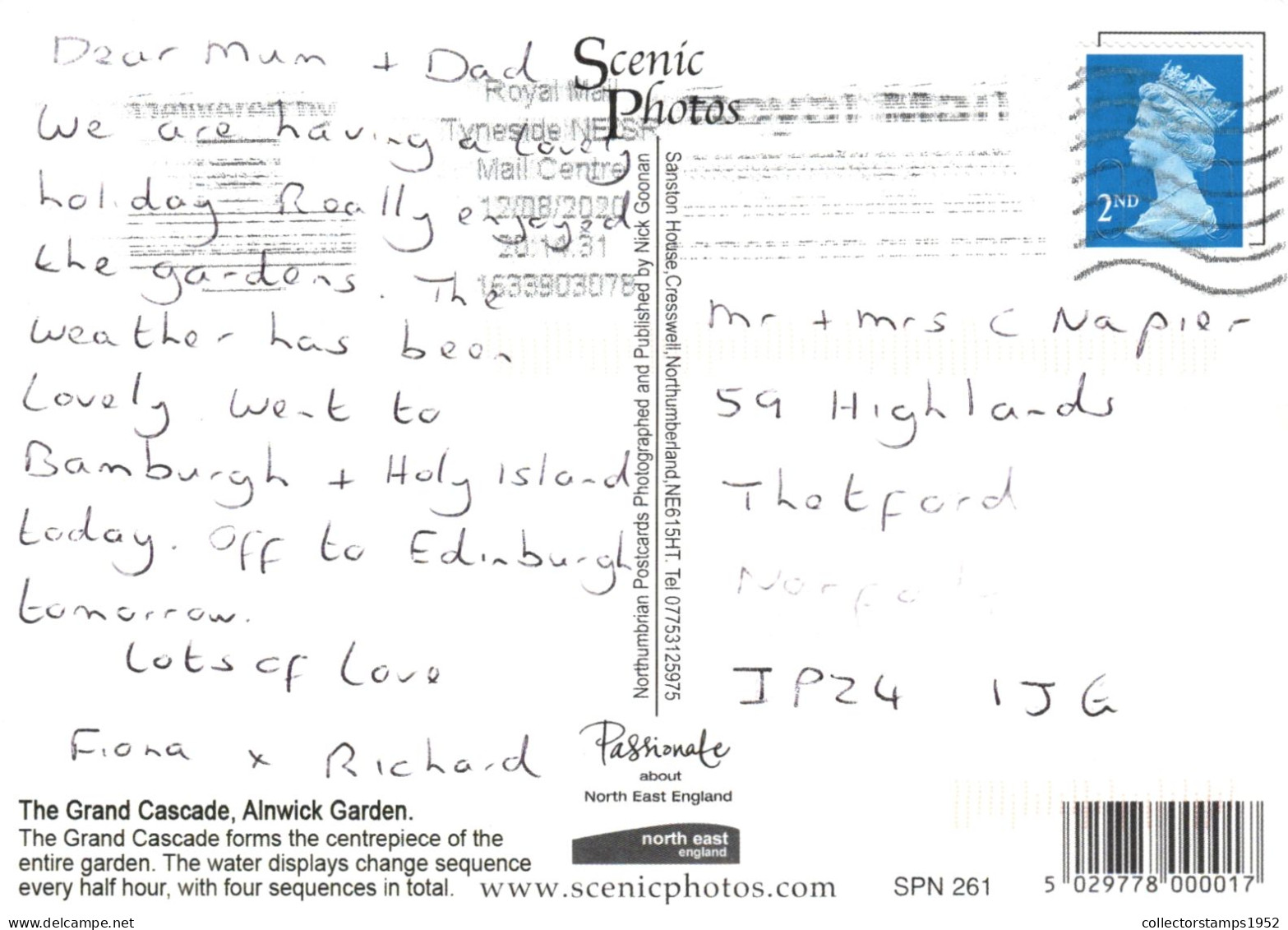 NORTHUMBERLAND, GRAND CASCADE, FOUNTAIN, PARK, ALNWICK GARDEN, ENGLAND, UNITED KINGDOM, POSTCARD - Other & Unclassified