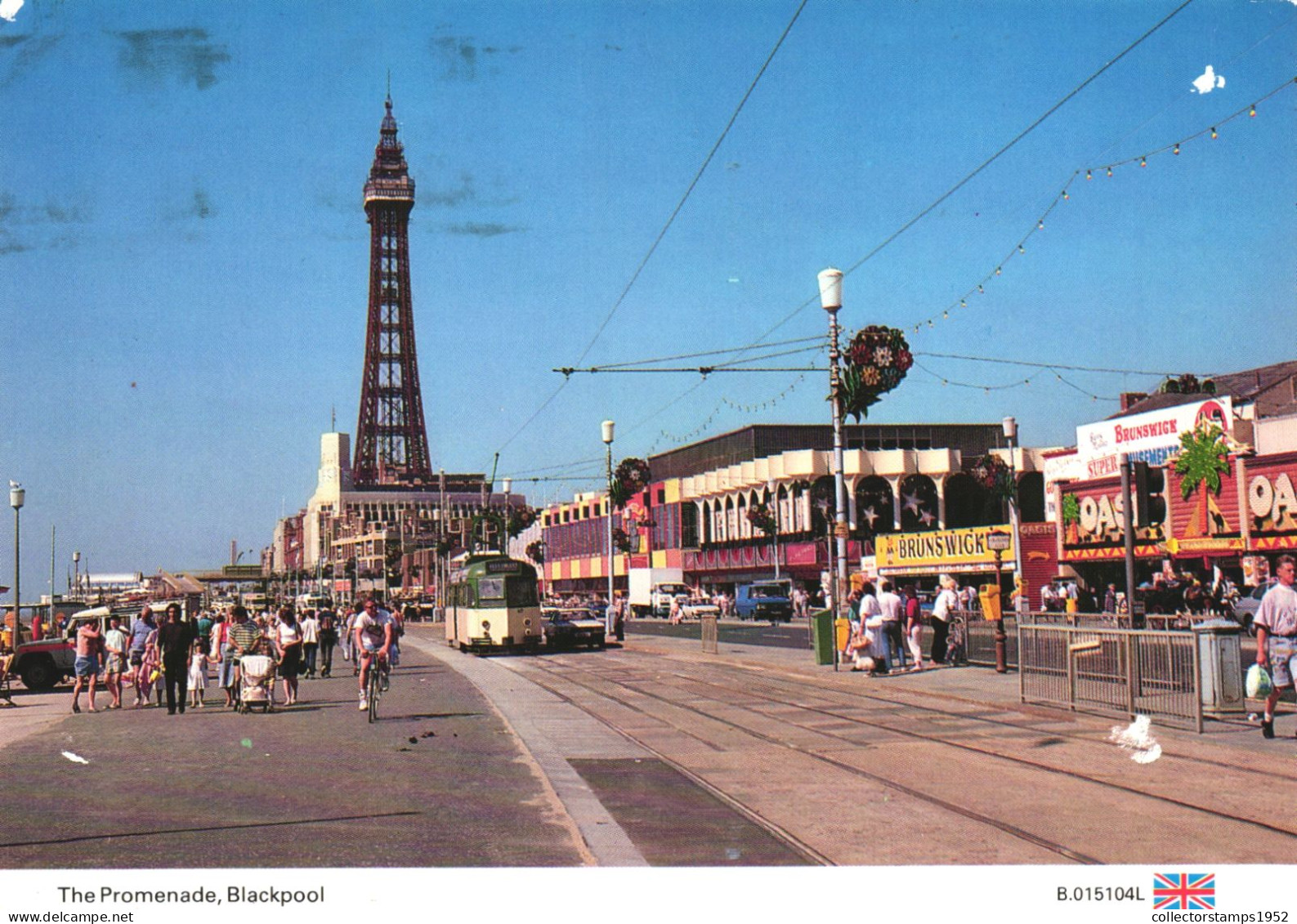 BLACKPOOL, LANCASHIRE, TOWER, ARCHITECTURE, TRAM, CAR, EMBLEM, ENGLAND, UNITED KINGDOM, POSTCARD - Blackpool